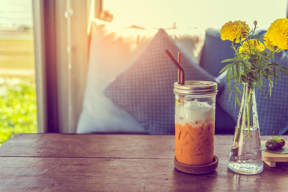 my iced Thai tea while working remotely in Thailand