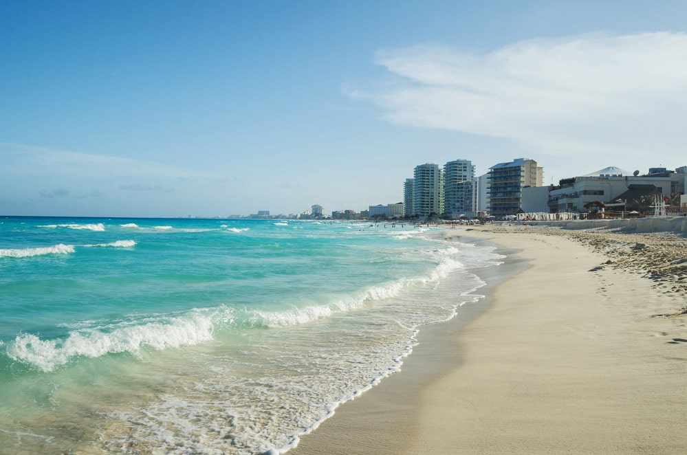 Cancun beach, Mexico working remotely 2022